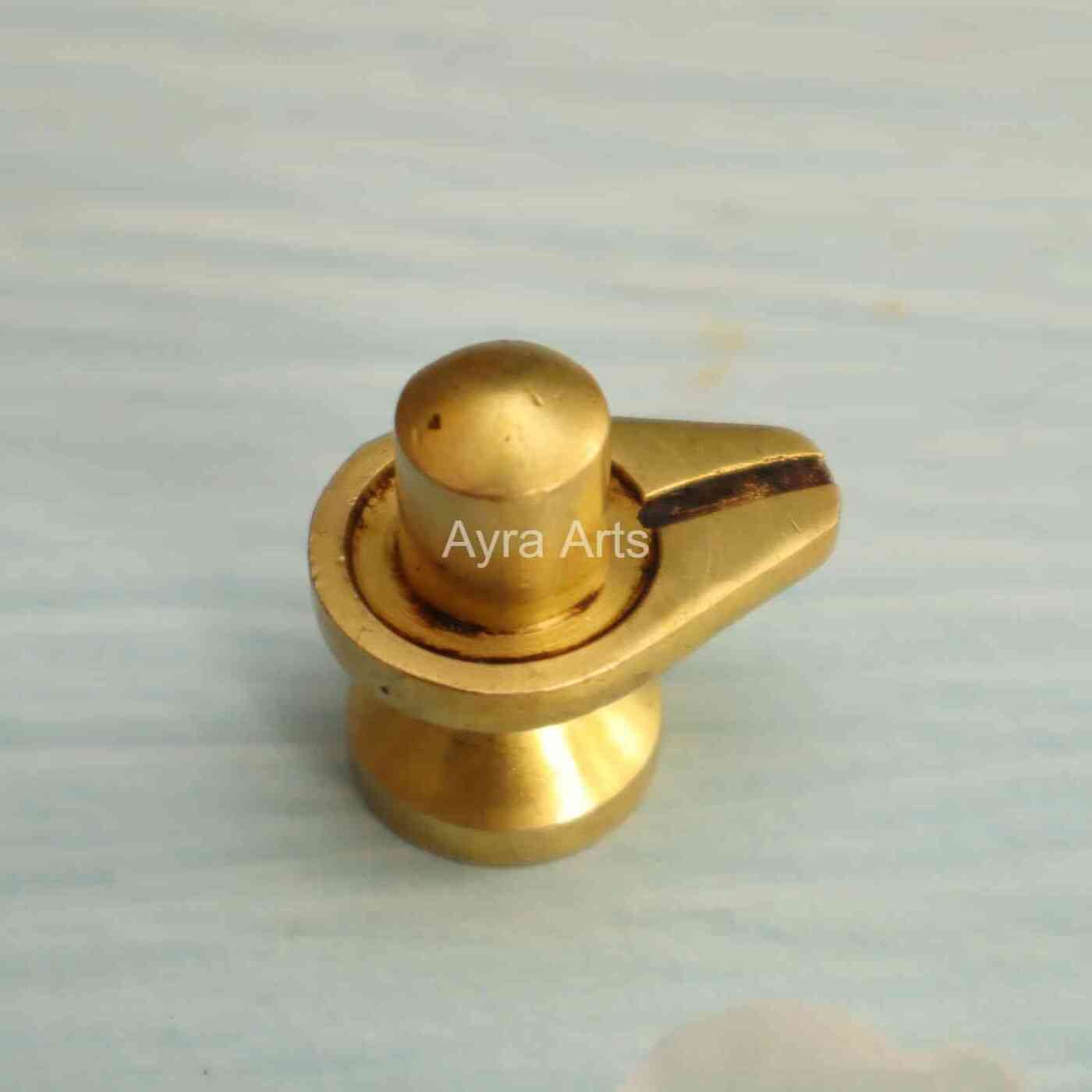 Brass Shiv Ling Pithalai Lingam Statue for Pooja - 1.2 Inch Height