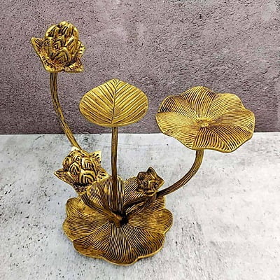 Brass Lotus Decor - 11 inch Height | Exquisite Brass Decor for Home or Office Brass Lotus Decor - 11 inch Height | Exquisite Brass Decor for Home or Office