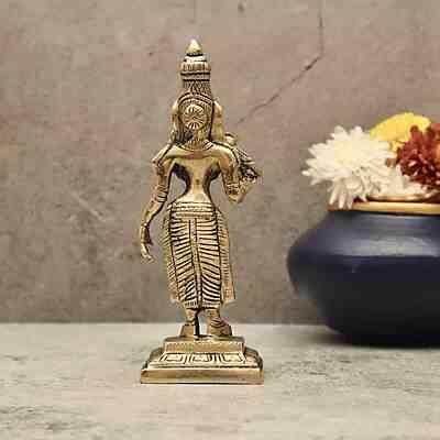 Brass Madurai Meenakshi Devi - 7 inch Height | Ornate Brass Idol of Madurai Meenakshi Devi for Sacred Devotion Brass Madurai Meenakshi Devi - 7 inch Height | Ornate Brass Idol of Madurai Meenakshi Devi for Sacred Devotion