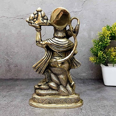Brass Hanuman Idol - 9 inch Height | Sacred Brass Hanuman Statue for Strength and Devotion Brass Hanuman Idol - 9 inch Height | Sacred Brass Hanuman Statue for Strength and Devotion