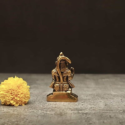 Brass Sitting God Hanuman Idol - 3 inch Height | Majestic Brass Idol of Sitting Lord Hanuman for Devotional Adornment Brass Sitting God Hanuman Idol - 3 inch Height | Majestic Brass Idol of Sitting Lord Hanuman for Devotional Adornment