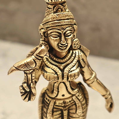 Brass Madurai Meenakshi Devi - 8 inch Height | Exquisite Brass Idol of Madurai Meenakshi Devi for Divine Worship Brass Madurai Meenakshi Devi - 8 inch Height | Exquisite Brass Idol of Madurai Meenakshi Devi for Divine Worship