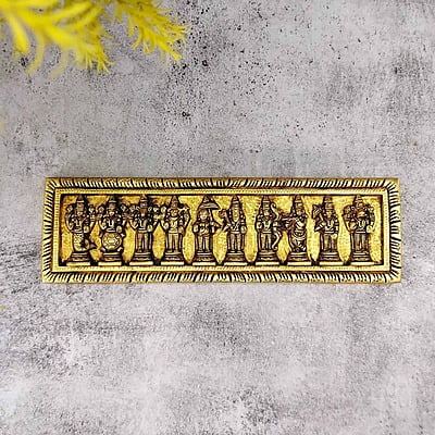 Brass Dashavatar Wall Decor Plate - 4 inch Height | Intricate Brass Wall Plate with Dashavatar Design Brass Dashavatar Wall Decor Plate - 4 inch Height | Intricate Brass Wall Plate with Dashavatar Design