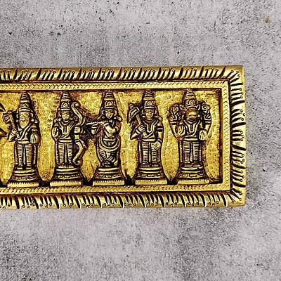 Brass Dashavatar Wall Decor Plate - 4 inch Height | Intricate Brass Wall Plate with Dashavatar Design Brass Dashavatar Wall Decor Plate - 4 inch Height | Intricate Brass Wall Plate with Dashavatar Design