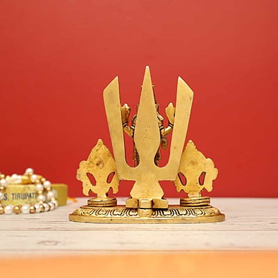 Brass Sacred Tirupati Balaji Idol - 5 inch Height | Shank Chakra Namah Worship Figurine