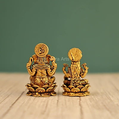 Premium Light Weight Lakshmi Ganesh Idols Pair - 1 Inch Height Premium Light Weight Lakshmi Ganesh Idols Pair - 1 Inch Height