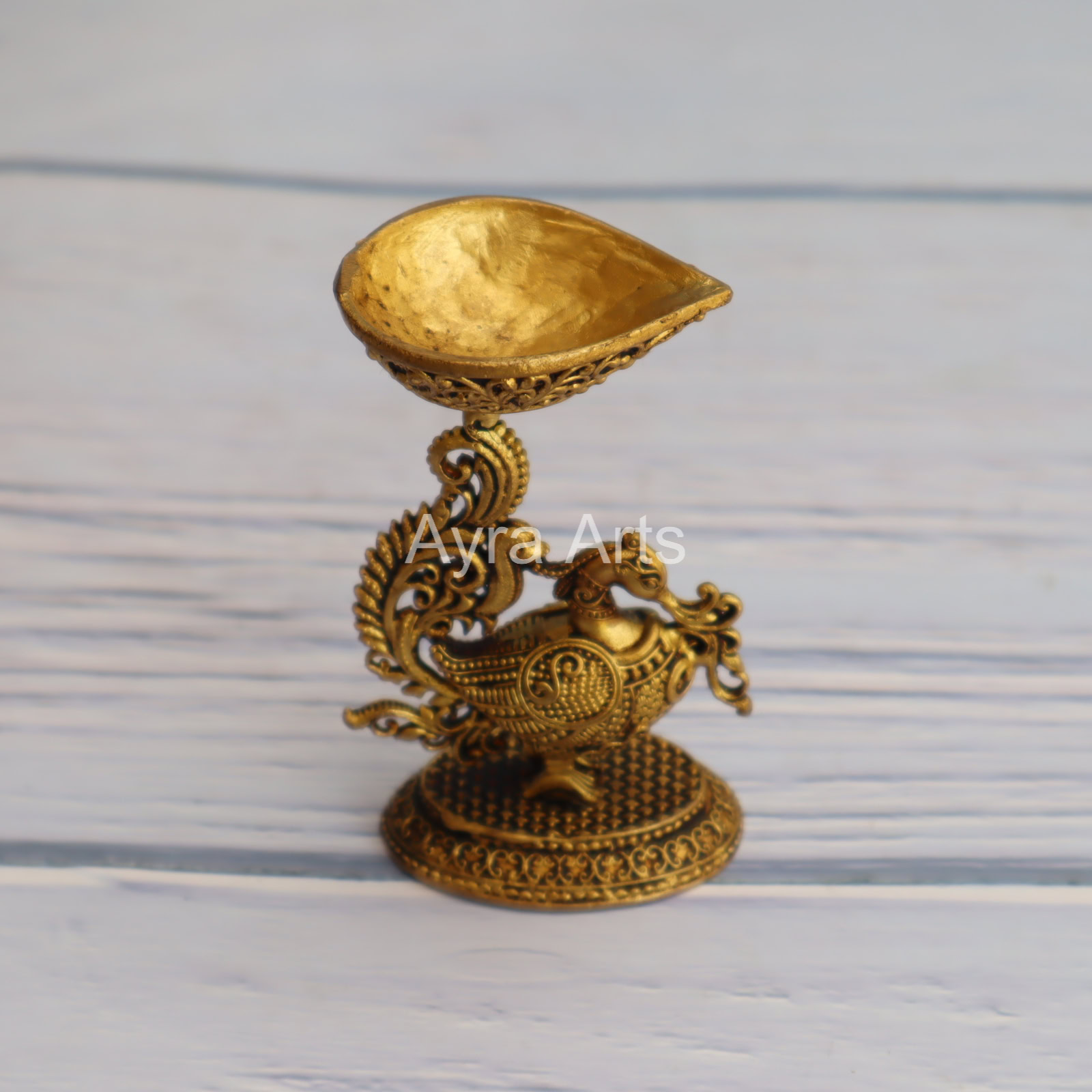 Premium Light Weight Brass Swan Deepak - 3.5 Inch Height Premium Light Weight Brass Swan Deepak - 3.5 Inch Height