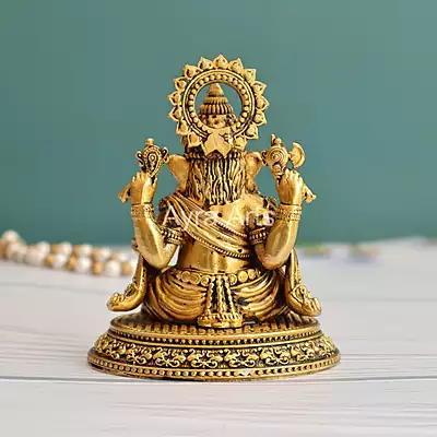 Premium Light Weight Brass Ganesh Idol - 4.5 Inch Height Premium Light Weight Brass Ganesh Idol - 4.5 Inch Height