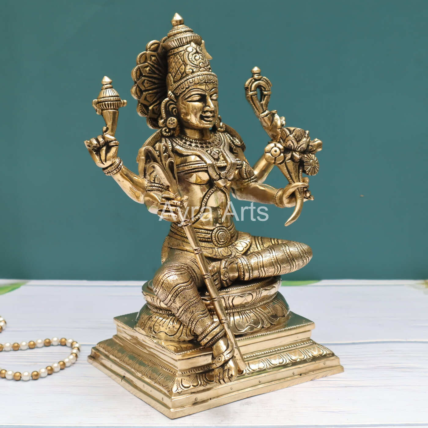 Tripura Sundari Rajarajeshwari Lalita Devi Kamakshi idol in Brass - 12 ...