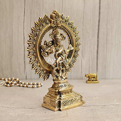 Lord Shiva as Nataraja Handmade Brass Statue - 10 Inch Height Lord Shiva as Nataraja Handmade Brass Statue - 10 Inch Height