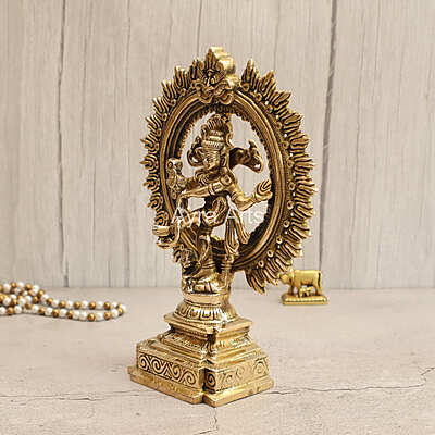 Lord Shiva as Nataraja Handmade Brass Statue - 10 Inch Height Lord Shiva as Nataraja Handmade Brass Statue - 10 Inch Height
