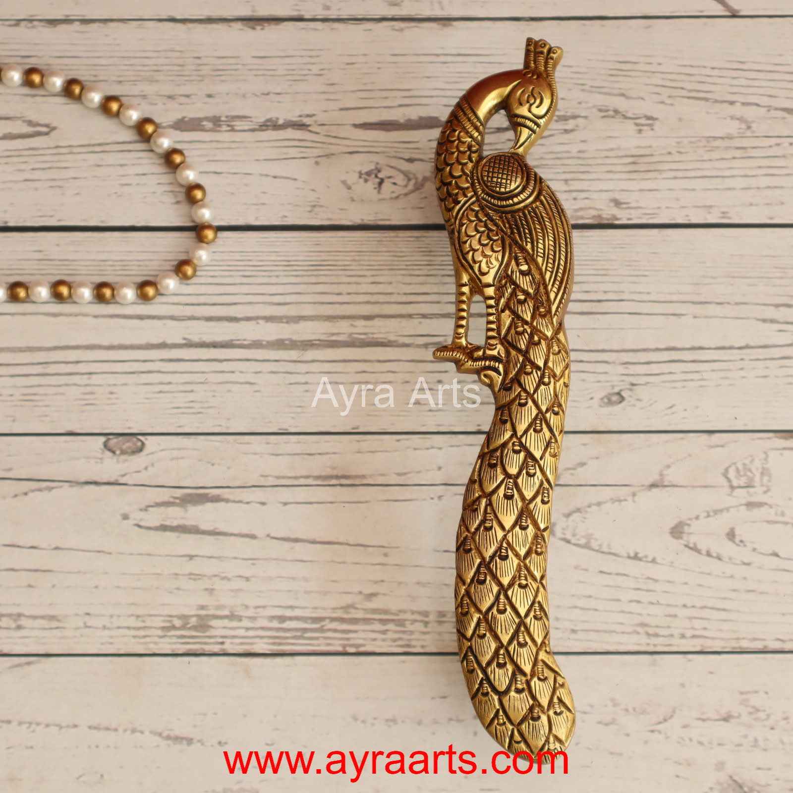 Peacock Door Handle for Main and Pooja Door - 9.5 Inch Height Peacock Door Handle for Main and Pooja Door - 9.5 Inch Height