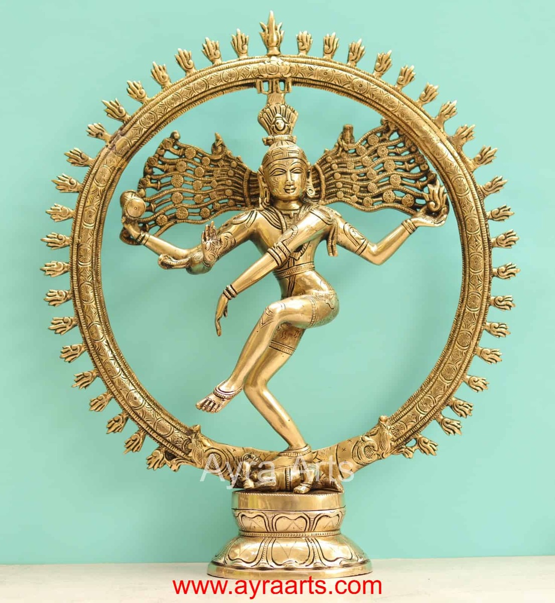 Handmade Brass Dancing Nataraja Shiv Idol Statue - 19 Inch Height