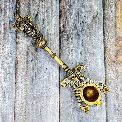 Brass Super Fine Vishnu Murti Aarti Spoon - 11 inch Height | Sacred Ritual Brass Super Fine Vishnu Murti Aarti Spoon - 11 inch Height | Sacred Ritual