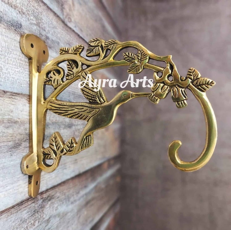 Brass Beautiful Bird Bracket - 6.5 inch Height Brass Beautiful Bird Bracket - 6.5 inch Height